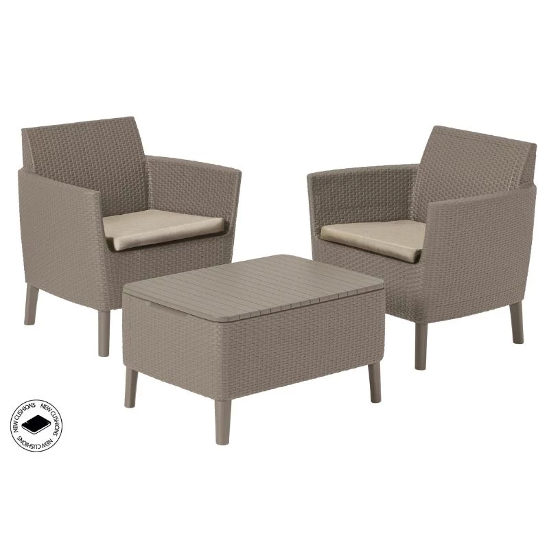 KETER Sillas de jardín 2 uds. Salemo Duo beige