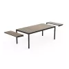 KETER Mesa de jardín extensible Deco Porto Nova extensible 200-280 efecto fresno/negro