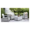 KETER Juego de muebles de jardín Scandi Linea set de 2 plazas gris claro/gris acero oscuro