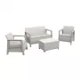 KETER Juego de muebles de jardín Scandi Linea set de 2 plazas gris guijarro/beige claro