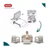 KETER Juego de muebles de jardín Scandi Linea set de 2 plazas gris guijarro/beige claro
