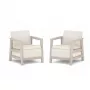 KETER Sillas de jardín 2 uds. Scandi Linea gris guijarro/beige claro