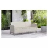 KETER Sofá de jardín de dos plazas Scandi Form sofá de 3 plazas gris guijarro/beige claro