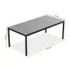 KETER Mesa de jardín Deco Porto Nova 200 efecto fresno/negro