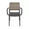 KETER Silla de jardín Deco Porto sillón nogal/gris