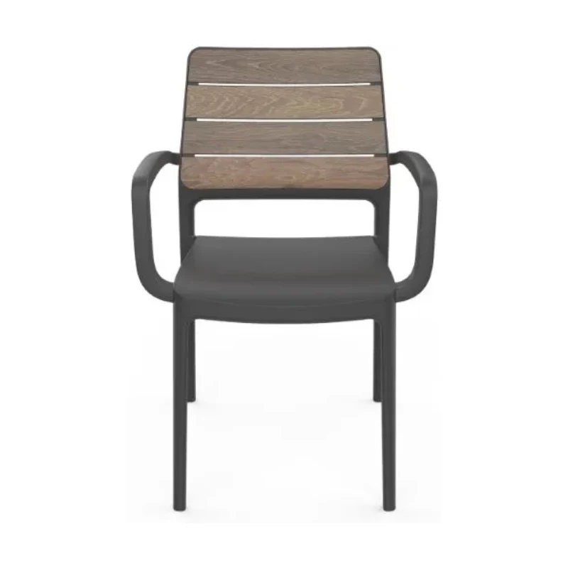 KETER Silla de jardín Deco Porto sillón nogal/gris