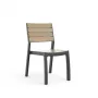 KETER Silla de jardín Deco Corale efecto teca/gris