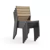 KETER Silla de jardín Deco Corale efecto teca/gris