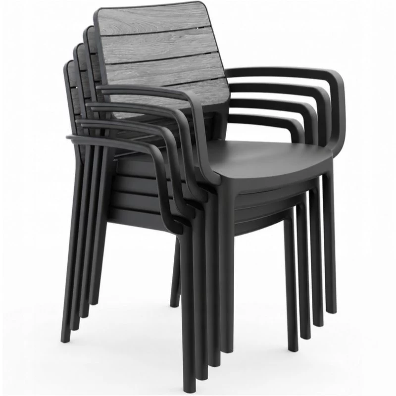 KETER Silla de jardín Deco Porto sillón gris claro/gris