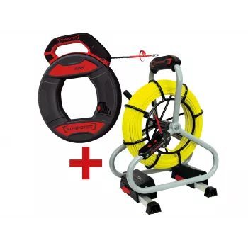 RUNPOTEC 11120 set de varilla pasacables de fibra de vidrio con cabeza deslizante Runpo 5, 30 m, resistencia a la tracción 130 kg, rosca RTG Ø 6 mm