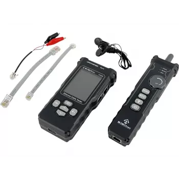 Comprobador de cables de red avanzado A-LAN con funciones PoE, tracing, medición de longitud y prueba de continuidad con pantalla ALANTEC