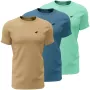 Camiseta hombre 4F M4481 pack de 3 beige, azul, menta 4FWSS26TTSHM4481 91S XL