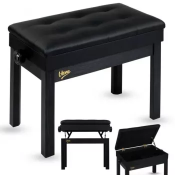 V-TONE PB2 BK banco de piano para teclado, negro, piel sintética