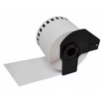 Rollo de etiquetas continuas compatible Brother DK22212 negro sobre blanco 62mm x 15,25m