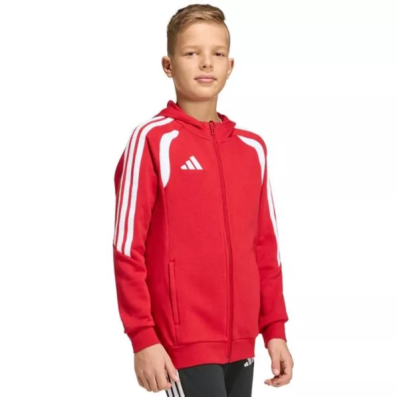 Sudadera con capucha niños adidas Tiro 26 League con cremallera completa roja KF9101 164cm