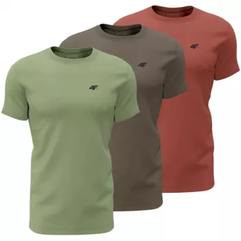 Camiseta 4F hombre M4480 verde, marrón, burdeos 4FWSS26TTSHM4480 90S 3XL
