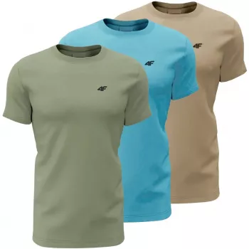 Camiseta 4F hombre M4481 pack de 3 verde, azul, beige 4FWSS26TTSHM4481 90S 2XL
