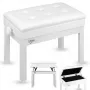 Banco de piano para teclado V-TONE PB2 WH blanco, piel sintética