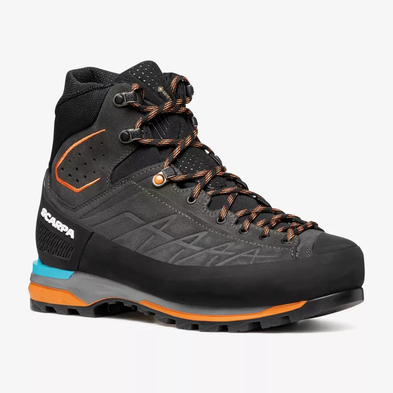 Scarpa Zodiac Tech GTX botas de montaña, GORE-TEX Performance Comfort, piel Perwanger, suela Vibram Mont, anthracite/tonic orange, EU 43