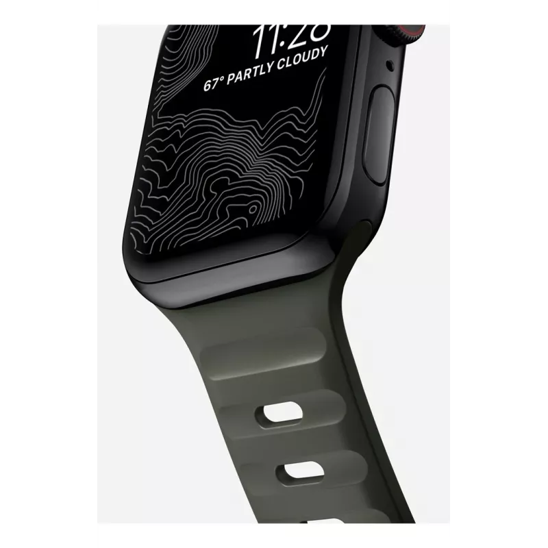 NOMAD Sport Band – correa para Apple Watch 46mm/49mm de FKM (ash green)