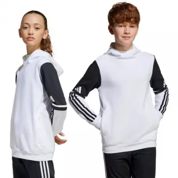 Sudadera con capucha adidas Squadra 25 Sweat Hoody para niños blanco JD4807 128cm
