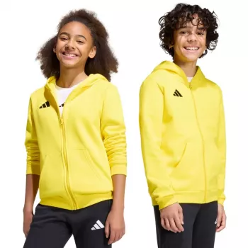 Chaqueta polar infantil adidas Entrada 26 Full Zip Hoodie amarilla KH1777 128cm
