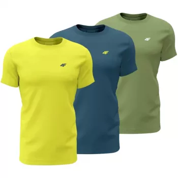 4F M4217 Camiseta hombre pack de 3 amarillo, azul, verde 4FWSS26TTSHM4217 90S 3XL