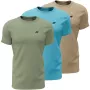 4F M4481 Camiseta hombre pack de 3 verde, azul, beige 4FWSS26TTSHM4481 90S XL