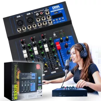 DNA T4MIX mezclador de audio analógico de 4 canales azul