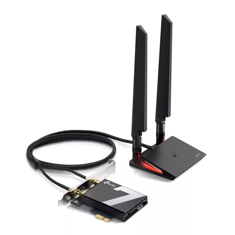 TP-Link Archer TBE550E WiFi 7 Bluetooth 5.4 adaptador BE9300 tribanda, PCI Express, 2 antenas externas
