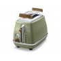 Tostadora DELONGHI Icona Vintage CTOV 2103.GR 900W, acero inoxidable, bandeja recogemigas, función descongelar, verde/embalaje dañado