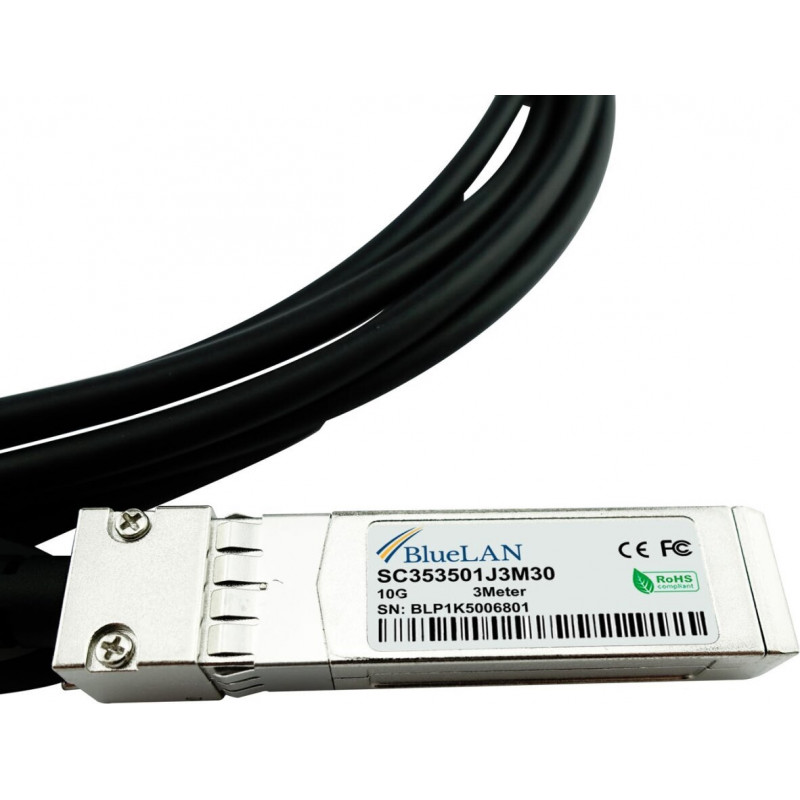 BLUELAN BlueOptics Cable de cobre de conexión directa 10GBASE-CR SFP+ 1 m Industrial SC353501J1M30IN