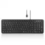 Perixx PERIBOARD-213 DE B Teclado USB con cable, distribución alemana (QWERTZ), interruptores de tijera, Negro