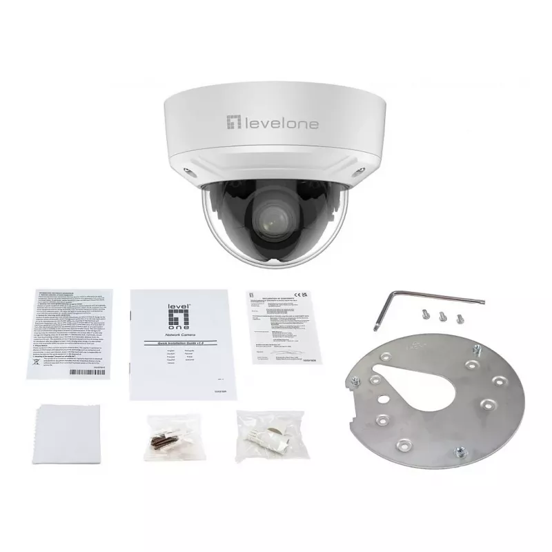 LevelOne FCS-3461 cámara IP domo 2MP zoom 4x H.265 PoE interior/exterior