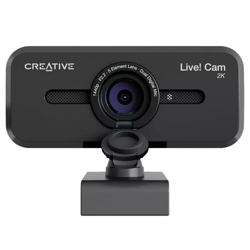 Creative Live! Cam Sync V3 webcam 2K QHD con doble micrófono y obturador de privacidad, negro