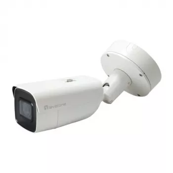 LevelOne FCS-5212 cámara IP tipo bala exterior 6MP con objetivo varifocal motorizado, H.265, visión nocturna IR, PoE, IP66, IK10