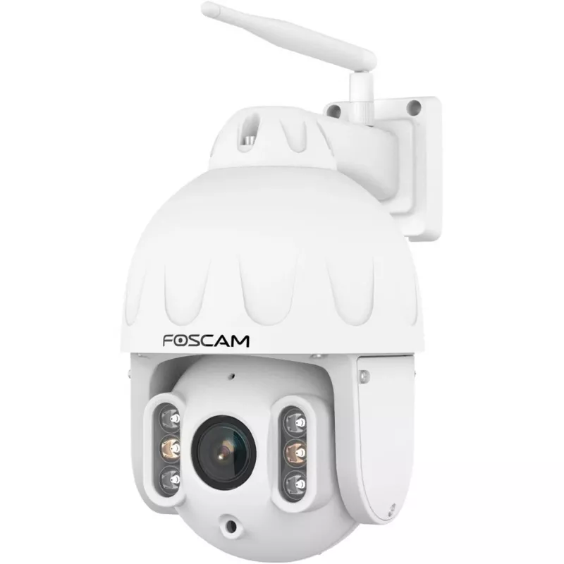 FOSCAM SD8P cámara exterior con giro/inclinación y Wi-Fi, 8MP 4K, zoom óptico 4x, IP66, blanca