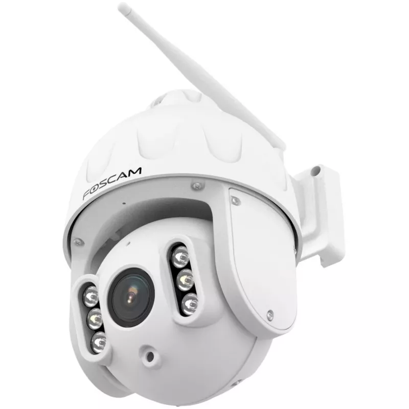 FOSCAM SD8P cámara exterior con giro/inclinación y Wi-Fi, 8MP 4K, zoom óptico 4x, IP66, blanca
