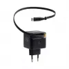 EFB Elektronik G352CE cargador de pared GaN USB-C 35W con cable retráctil de 0,7m, PD3.0 y QC3.0, negro