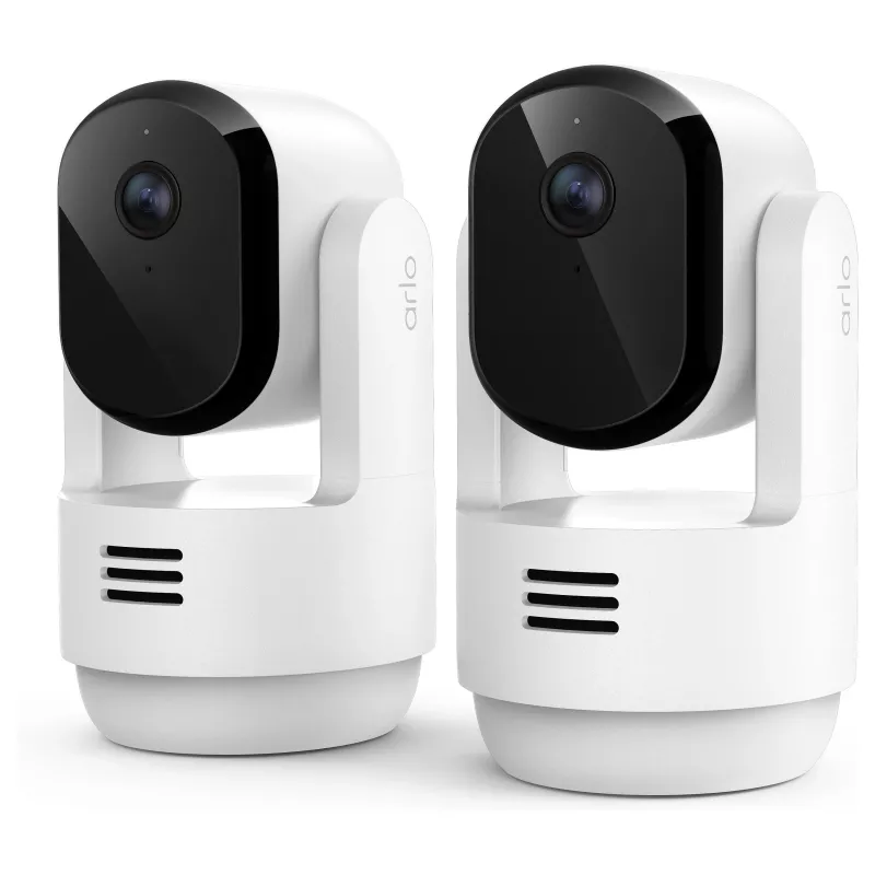 Arlo Essential 3 cámara de vigilancia interior 2K con giro/inclinación y zoom (pack de 2, blanca)