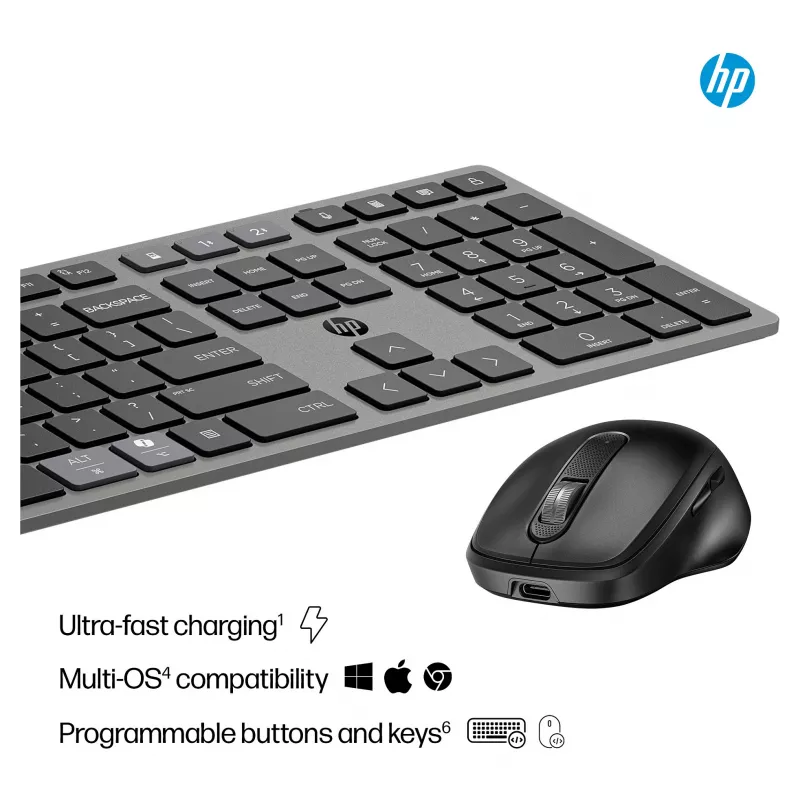 HP 720 Combo de teclado y ratón inalámbricos Multi-Device - Twilight Black 9T5A9AA#ABD