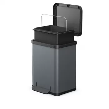 Hailo Öko uno Plus M cubo de pedal 12L gris oscuro mate 6192700