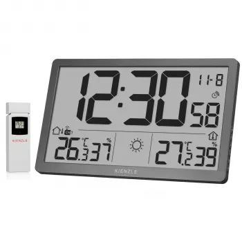 KIENZLE Jumbo NEO LCD reloj de pared meteorológico gris