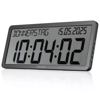 KIENZLE reloj de pared radiocontrolado con indicador de fecha antracita