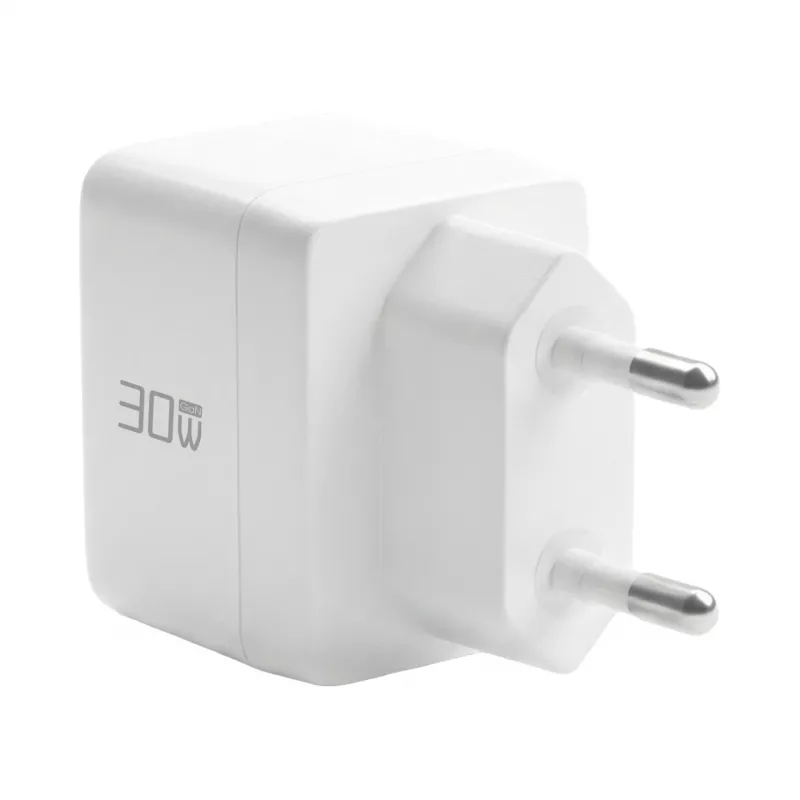 EFB Elektronik G301CE cargador de pared GaN USB-C de 30W con cable USB-C de 2m, blanco