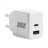 EFB Elektronik G301A1CE cargador de pared GaN de 30W USB-C PD3.0 + USB-A QC3.0 con cable USB-C de 2m, blanco