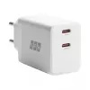 EFB Elektronik G452CE cargador de pared GaN dual USB-C de 45W con cable USB-C de 2m, blanco