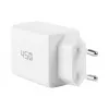 EFB Elektronik G452CE cargador de pared GaN dual USB-C de 45W con cable USB-C de 2m, blanco