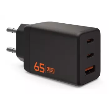 UAG SRGE Cargador de pared GaN 65W - 2x USB-C, 1x USB-A, negro