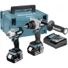 Makita DLX2588GJ 18V LXT kit combo de 2 piezas sin escobillas con taladro atornillador DDF485, atornillador de impacto DTD153, 2x baterías de 5,0Ah, cargador rápido y maletín MAKPAC